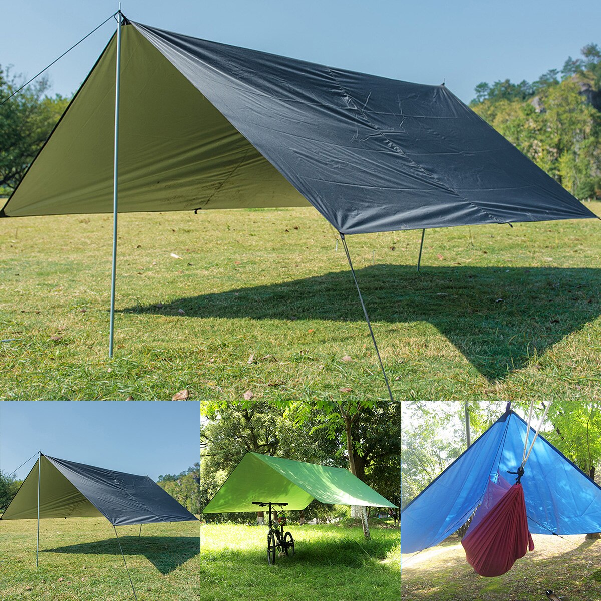 Cheap Goat Tents Outdoor Waterproof UV Resistant Camping Tarp Folding Tent Beach Shade Tarp Multifunctional Sunscreen Beach Pergola Shade Tent Tents 